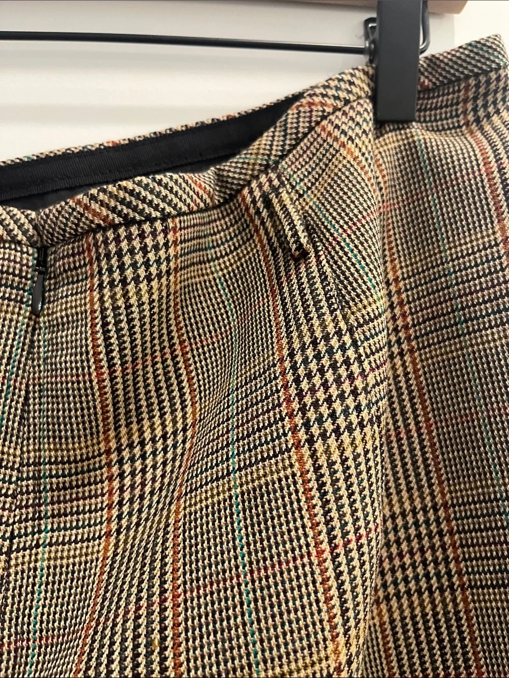 J. Crew Plaid A-Line Skirt with Ruffle Hem - Brown and Tan